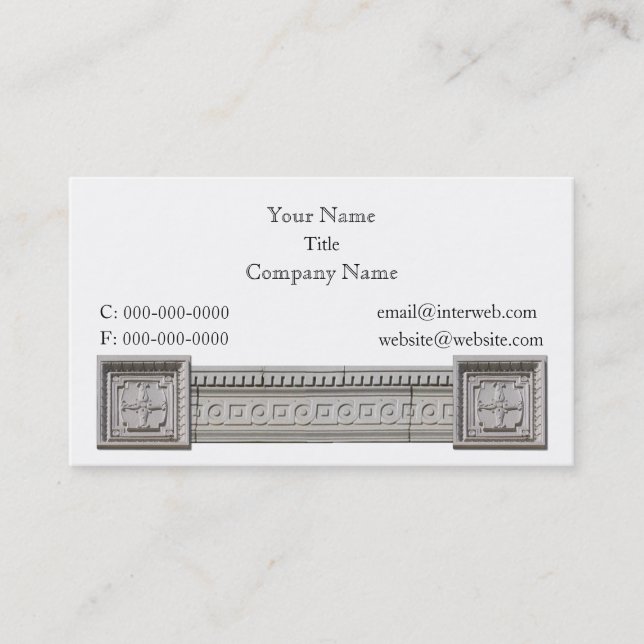 Stone Cross Circle Square Border Business Cards (Front)