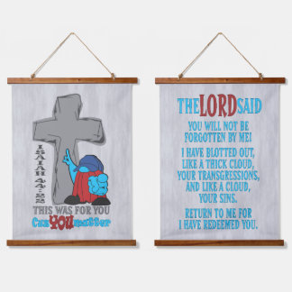 Stone Cross Cuz You Matter Isaiah 44:22  Hanging Tapestry