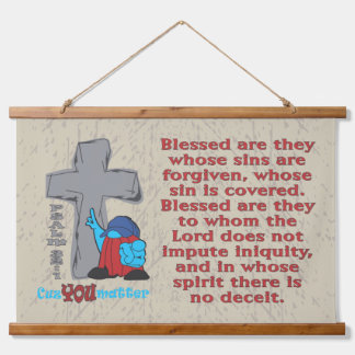 Stone Cross Cuz You Matter Psalm 32 1 Hanging Tapestry