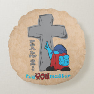 Stone Cross Cuz You Matter Psalm 32 1 Round Cushion