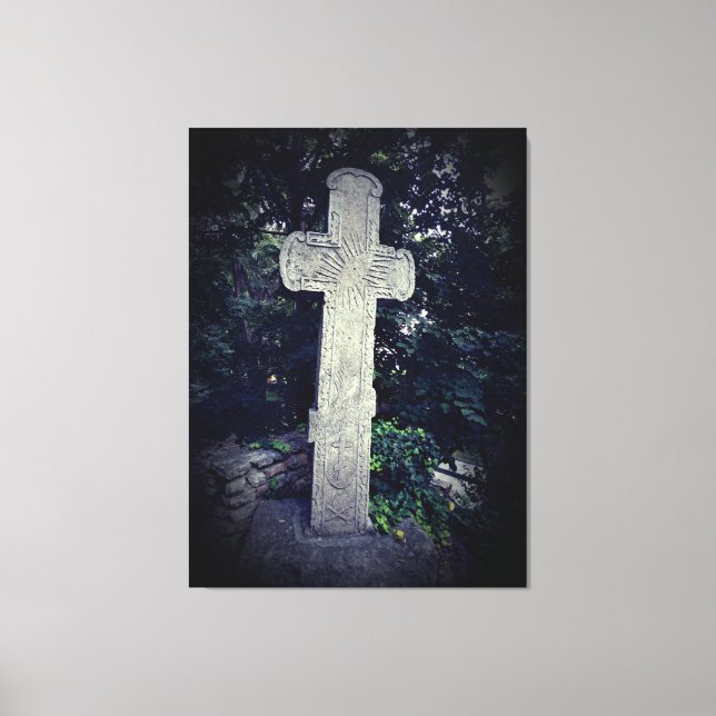 Stone Cross Photo Stretched Canvas Print (Front)