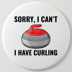 Stone Curling Winter Ice Sport Curler 6 Cm Round Badge