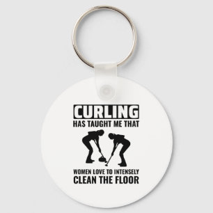 Stone Curling Winter Ice Sport Curler Key Ring