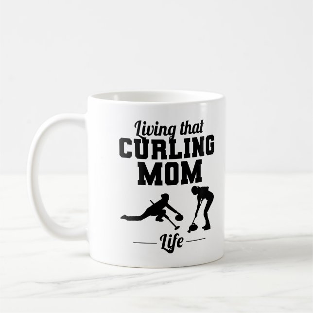 Stone Curling Winter Ice Sport Curler Mum Coffee Mug (Left)