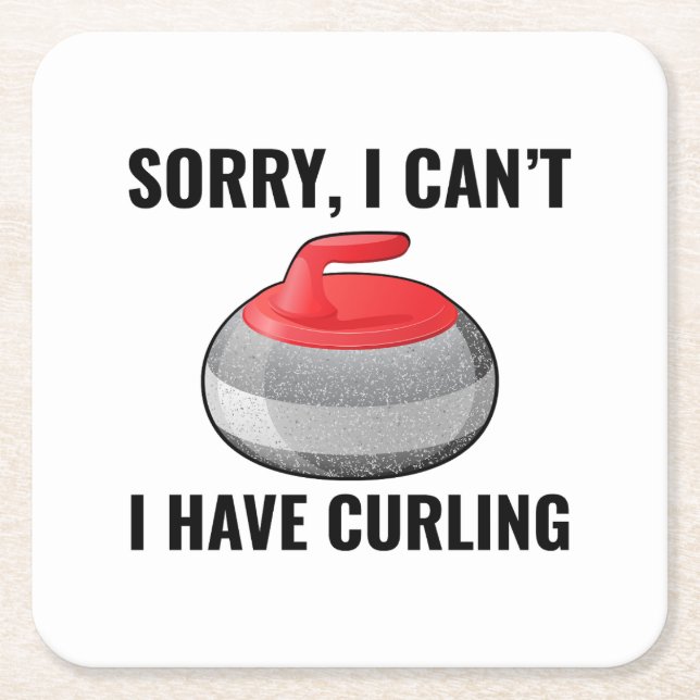 Stone Curling Winter Ice Sport Curler Square Paper Coaster (Front)