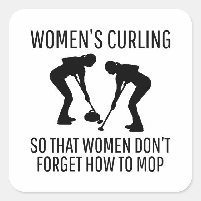 Stone Curling Winter Ice Sport Curler Square Sticker (Front)