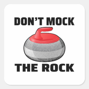 Stone Curling Winter Ice Sport Curler Square Sticker