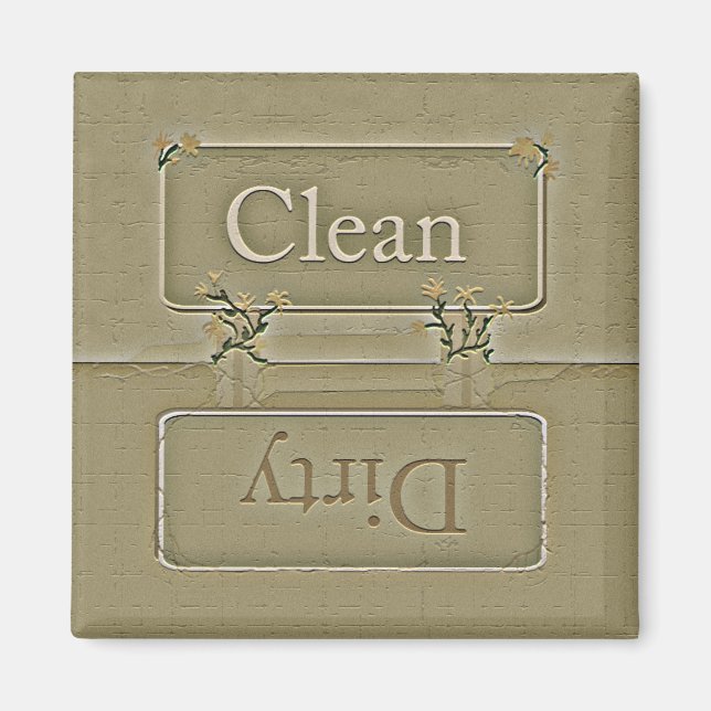 Stone Dirty Clean Dishwasher Magnet (Front)
