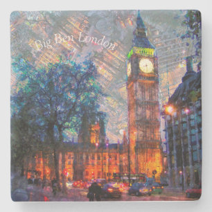 Stone Drink Coasters-Big Ben London Coaster