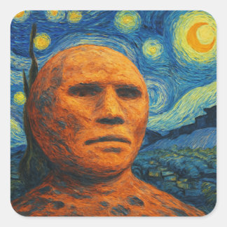 Stone Face Starry Night Sticker