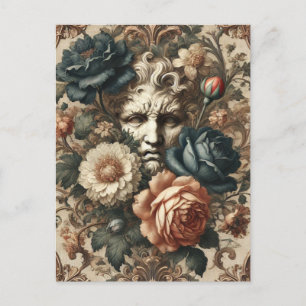 Stone Faces & Tired Nights – Gothic Victorian Holiday Postcard