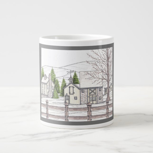 Stone Farm Jumbo Mug with Grey (Front)