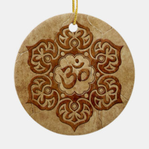 Stone Floral Aum Design Ceramic Tree Decoration
