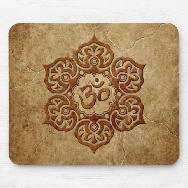 Stone Floral Aum Design Mouse Mat (Front)