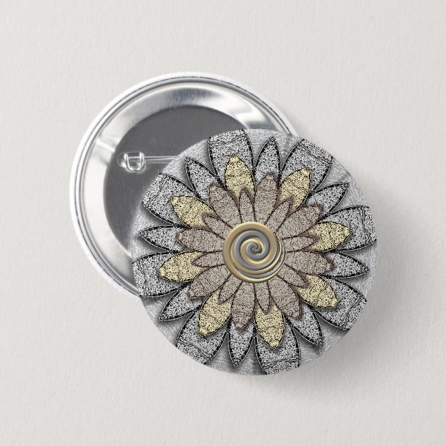 Stone Flowers 6 Cm Round Badge (Front & Back)