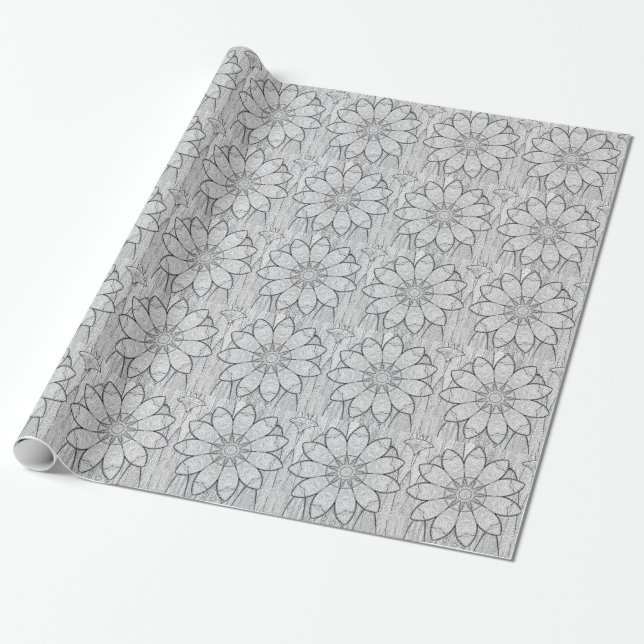 Stone Flowers Wrapping Paper (Unrolled)