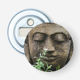 Stone garden statue with flower bottle opener
