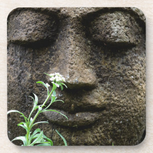 Stone garden statue with flower coaster