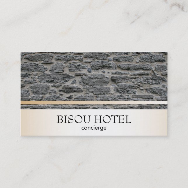 Stone / Gold Trim Business Card (Front)