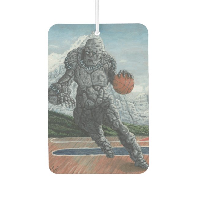 Stone Golem Playing Basketball Air Freshener (Front)