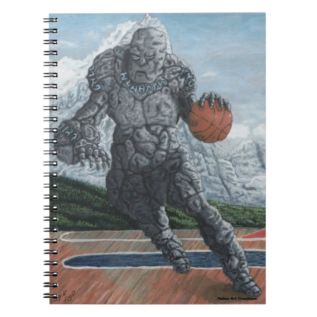 Stone Golem Playing Basketball Graphic Notebook (Front)