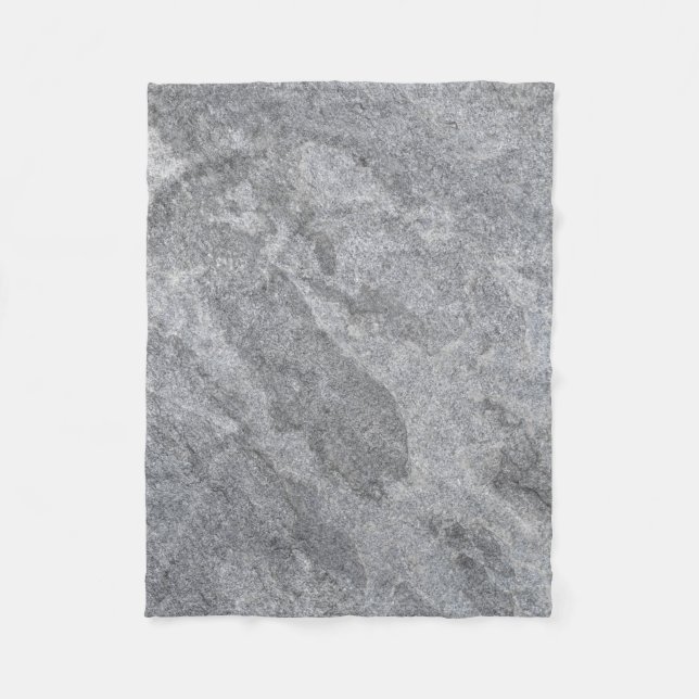 Stone granite structure grey stoneware fleece blanket (Front)