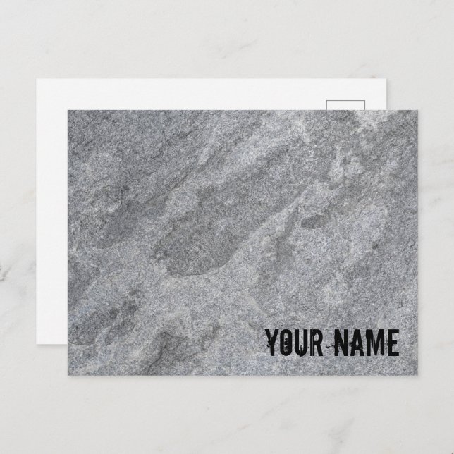 Stone granite structure grey stoneware holiday postcard (Front/Back)