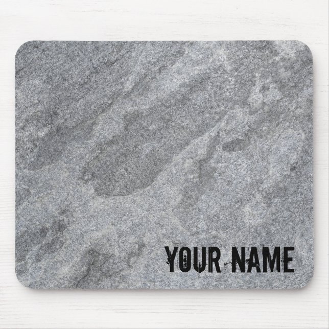 Stone granite structure grey stoneware mouse mat (Front)