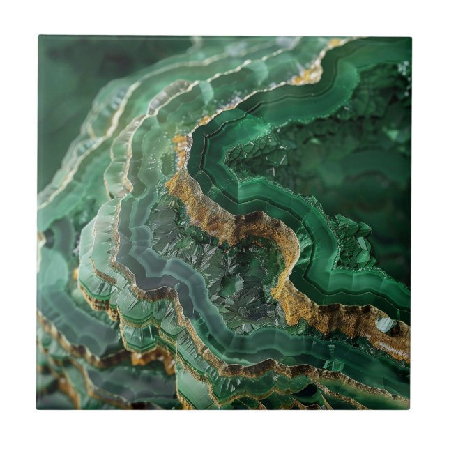 Stone Green Gold Agate Marble  Tile (Front)