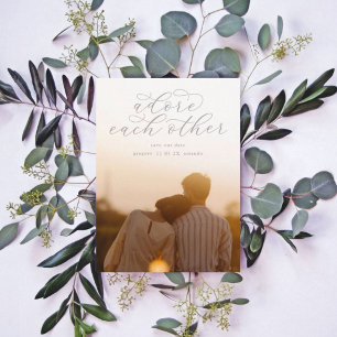 Stone Grey Adore Each Other Calligraphy Photo Save The Date