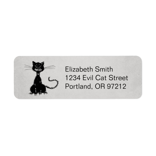 Stone Grey Ragged Evil Black Cat (Front)