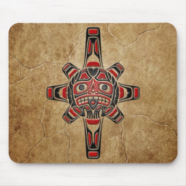 Stone Haida Sun Mask Mouse Mat (Front)
