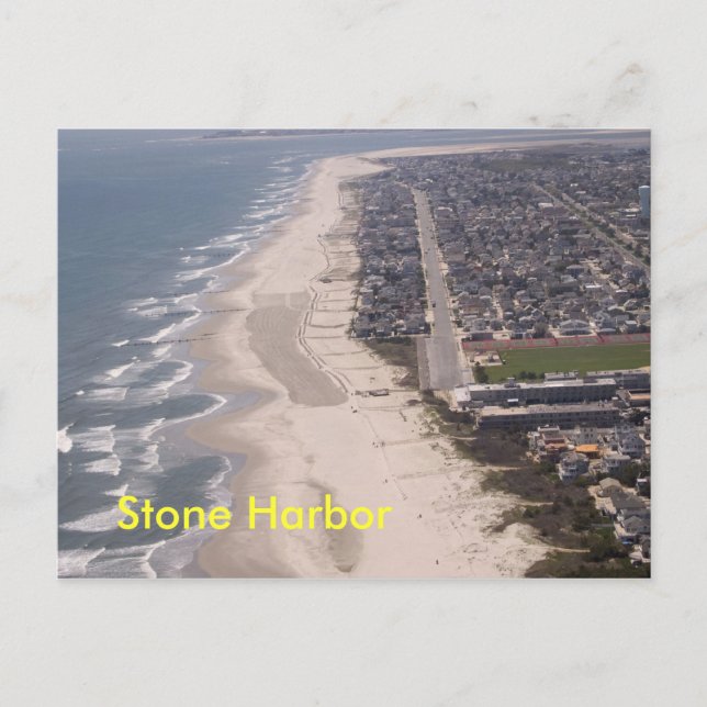 Stone Harbour Beach Aerial Postcard (Front)