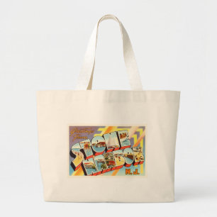 Stone Harbour New Jersey NJ Old Vintage Postcard- Large Tote Bag