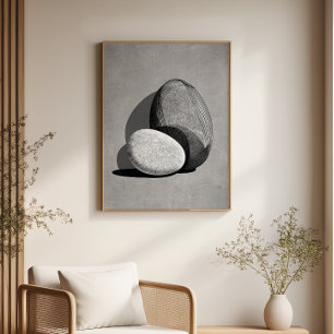 Stone Harmony Abstract Japandi Minimal Wall Art