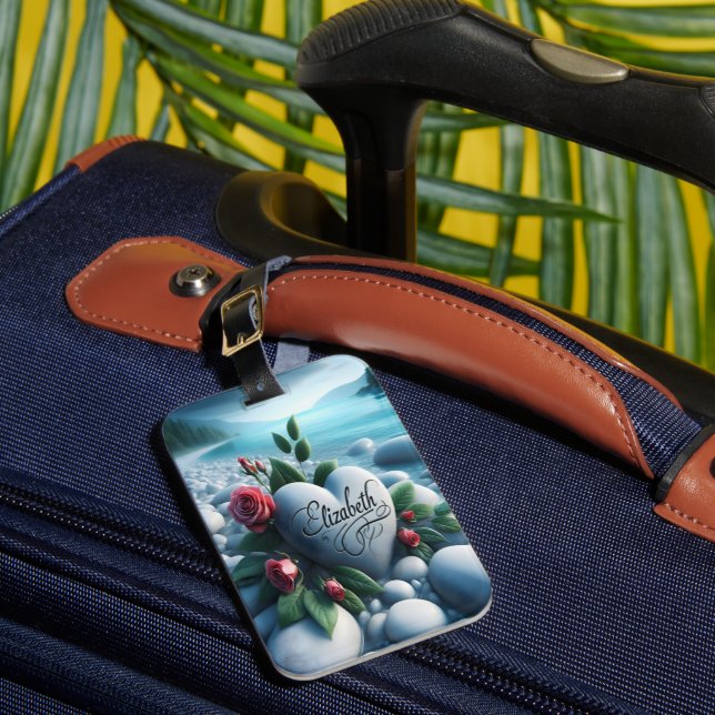Stone Heart by the Lake Luggage Tag (Front Insitu 1)