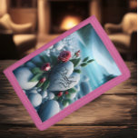 Stone Heart by the Lake Trifold Wallet<br><div class="desc">A stone heart with the name Elizabeth carved on it sits on a bed of smooth stones near the edge of a lake. Roses and foliage surround the heart.</div>