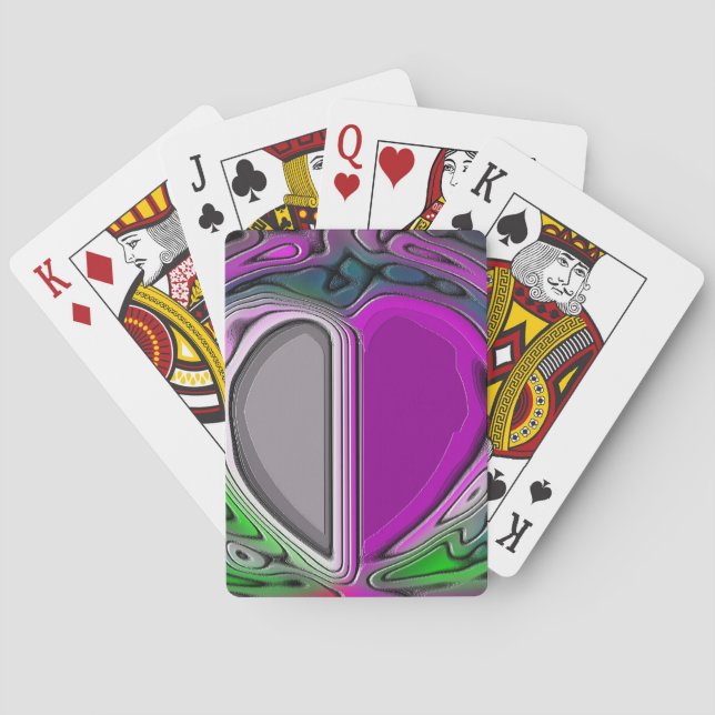 Stone Hearts Abstract Colour Playing Cards (Back)