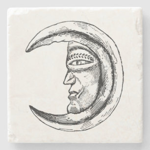 Stone Hilal Crescent Moon Black Coaster