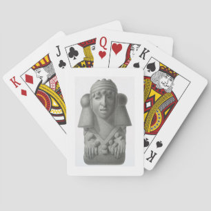 Stone idol of the Rain God Cocijo, plate from 'Anc Playing Cards
