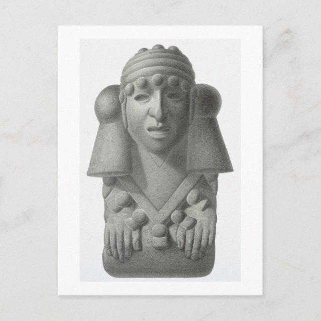 Stone idol of the Rain God Cocijo, plate from 'Anc Postcard (Front)