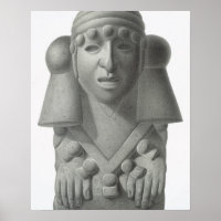 Stone idol of the Rain God Cocijo, plate from 'Anc