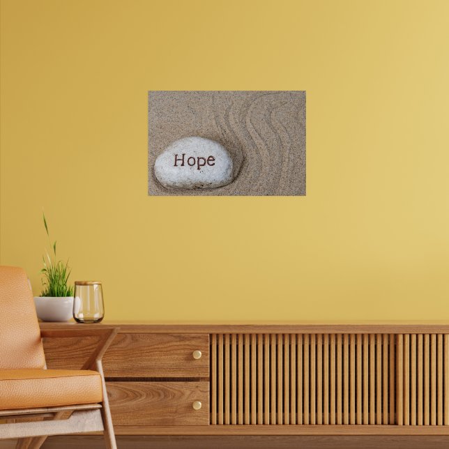 stone in sand with word Hope Poster (Living Room 2)