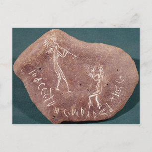 Stone inscribed with a dancer postcard