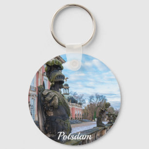Stone knight statues near palace in Potsdam Key Ring