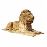 Stone Lion Photo Sculpture Magnet<br><div class="desc">A tan and brown rendering of a carved stone lion.</div>