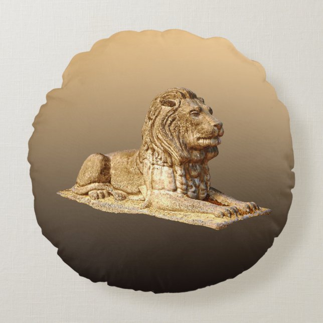 Stone Lion Round Cushion (Front)