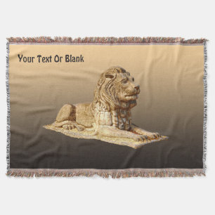 Stone Lion Throw Blanket