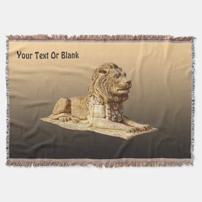 Stone Lion Throw Blanket (Front)