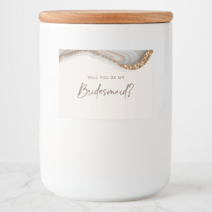 Stone Marble Agate Bridesmaid Candle Label